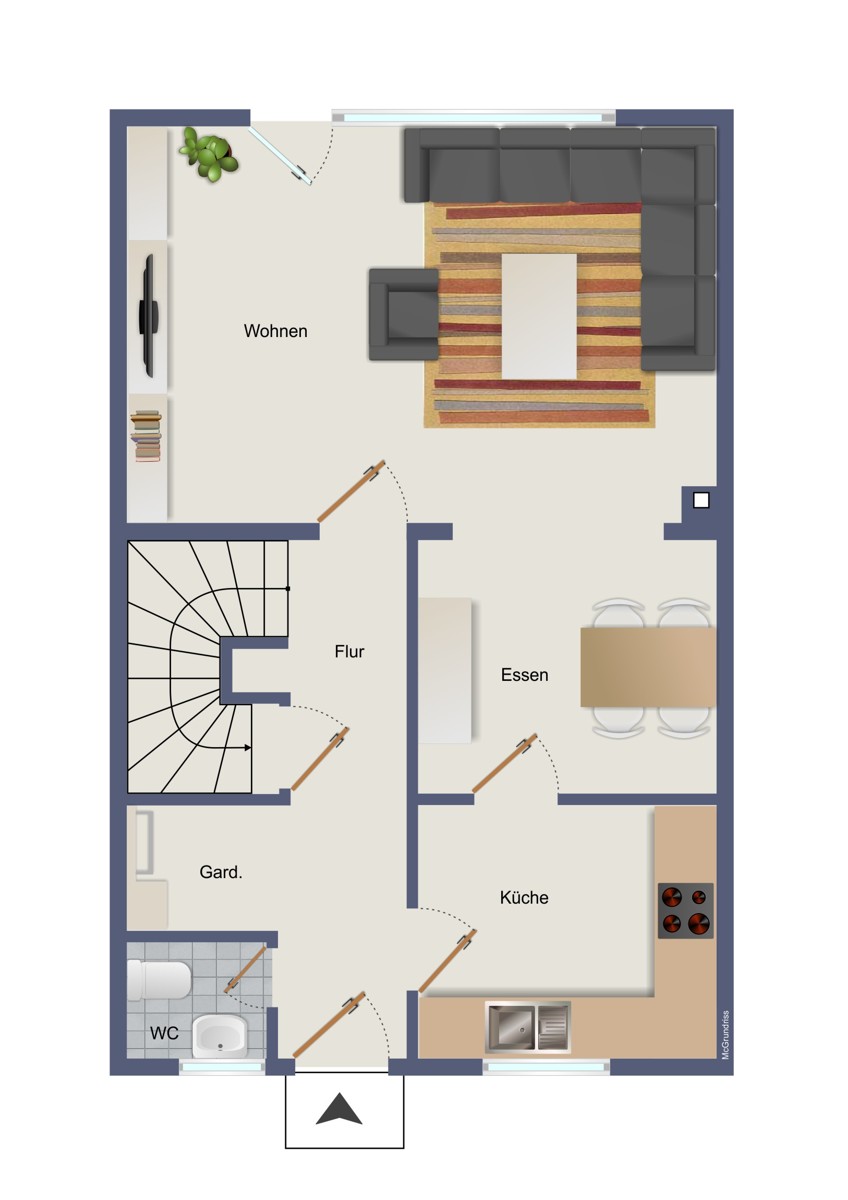 Erdgeschoss Reihenmittelhaus M�lln
