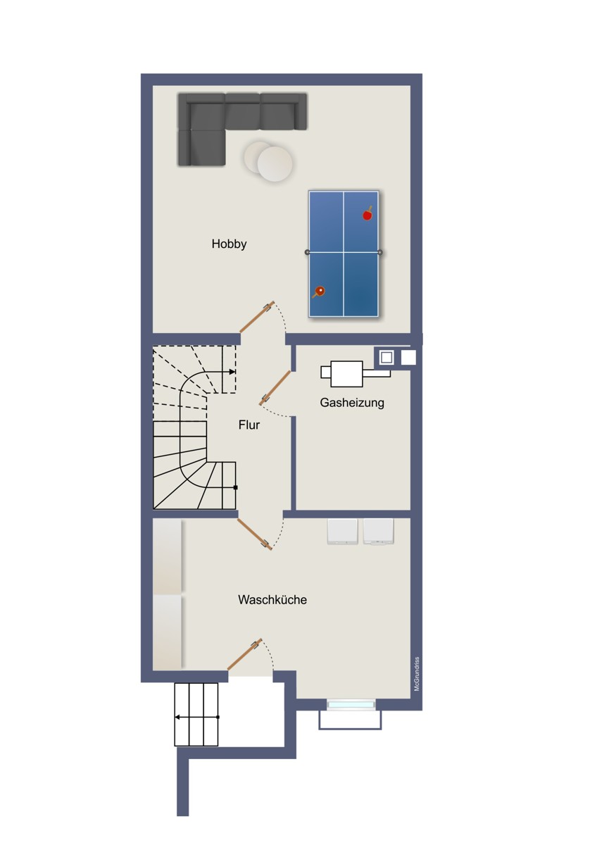 Kellergeschoss Reihenendhaus B�chen