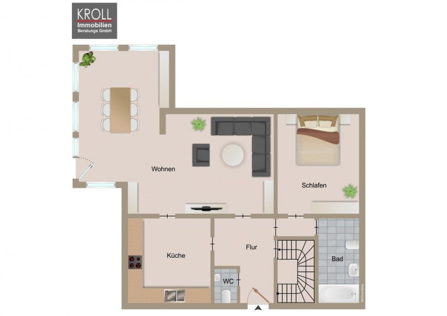 Erdgeschoss Doppelhaush�lfte M�lln