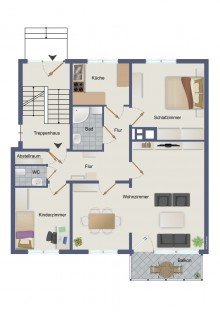 Grundriss Lichtdurchflutet & einladend: Sonniges Wohnen auf 2,5-Zimmer mit Balkon und Garage