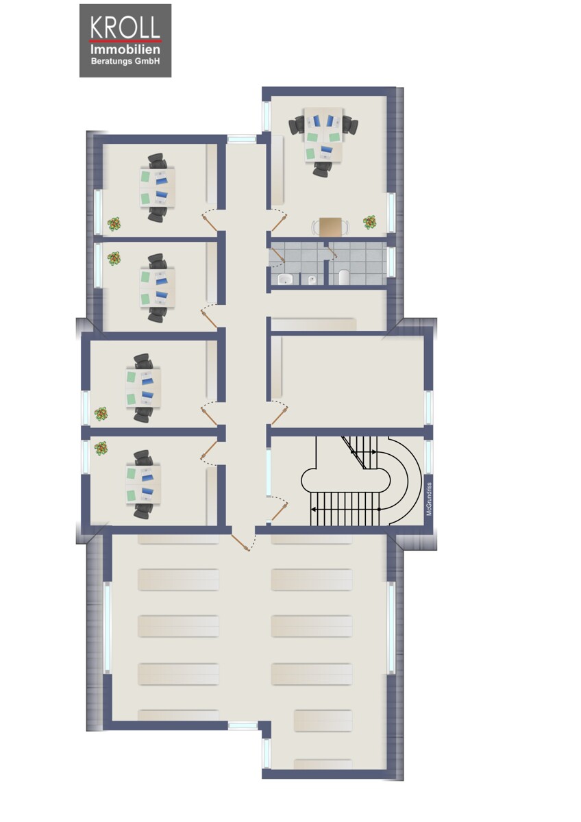 Obergeschoss B�rohaus Alt M�lln