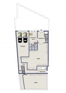 Grundriss Keller WOHN- UND GESCH�FTSHAUS| HOHE MIETEINNAHMEN | 2 DACHTERRASSEN | 6 ZIMMER | WINTERGATREN | M�LLN