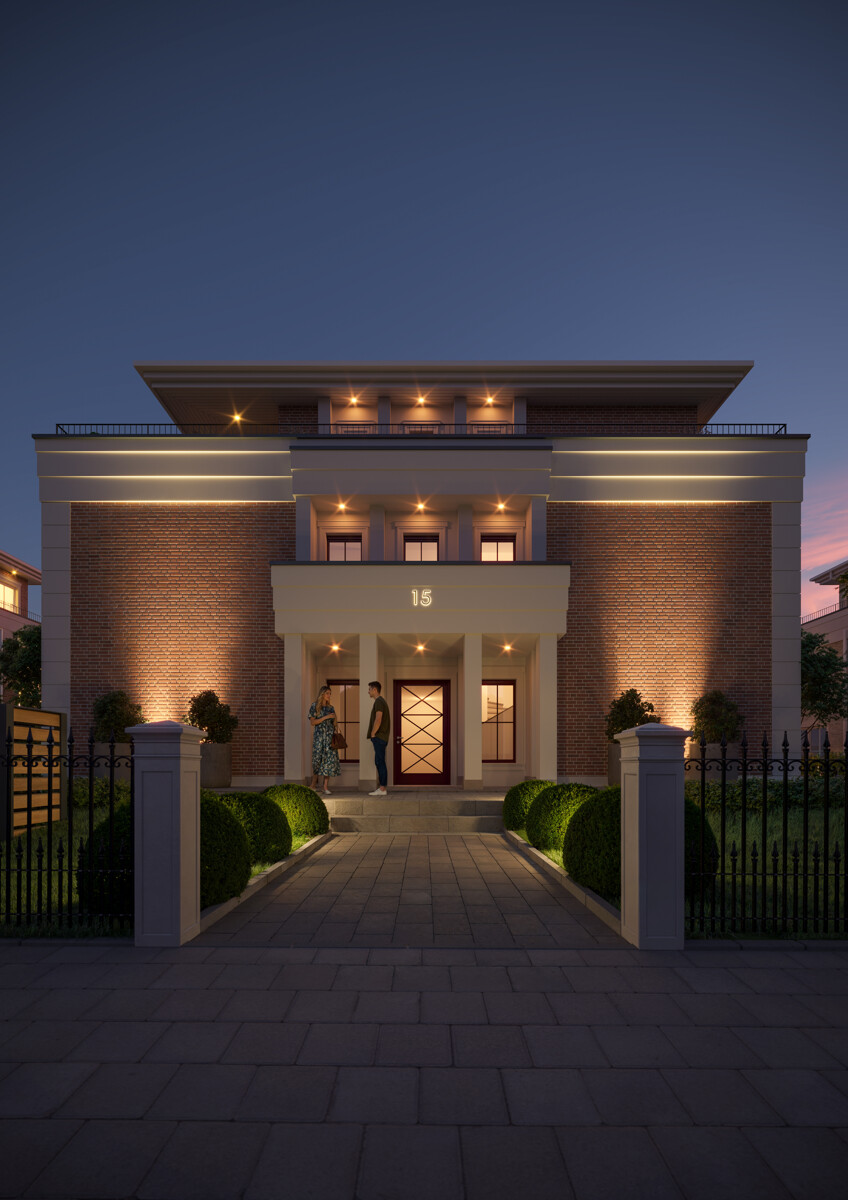 Frontansicht Abend Wohnung Wohltorf