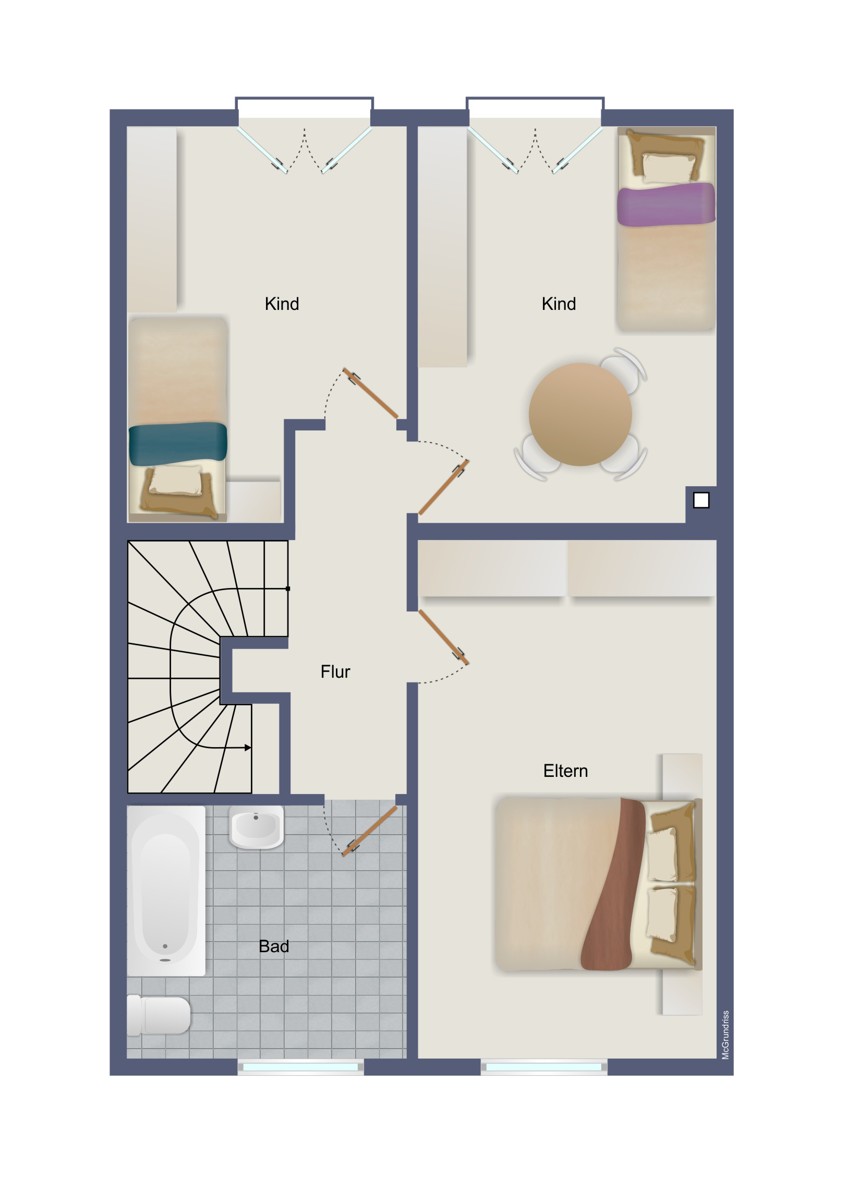 Obergeschoss Reihenmittelhaus M�lln