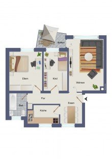 Grundriss RATZEBURG | EIGENTUMSWOHNUNG | BALKON |3 ZIMMER