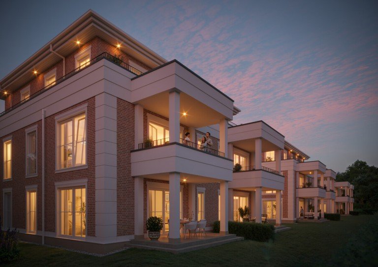 Abendstimmung Wohltorf Wohnung Ihr neues Kapitel beginnt in den Villen an den Pappeln: exklusive Erdgeschosswohnung mit modernster Ausstattung zu verkaufen