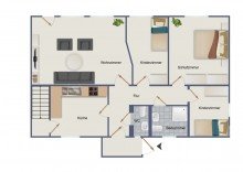 Grundriss Erdgeschoss Sanierter und modernisierter Bungalow mit perfekter Energieeffizienz und 171m� Wohn- und Nutzfl�che in ruhiger Lage
