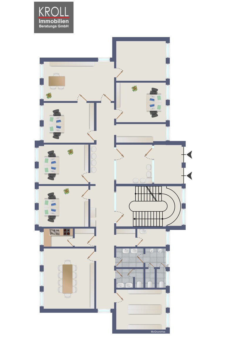 Erdgeschoss B�rohaus Alt M�lln